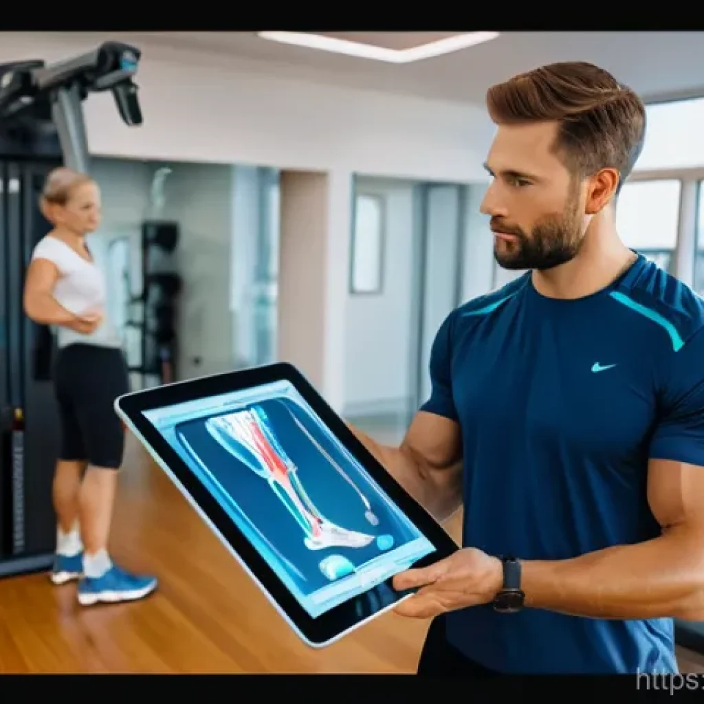 헬스트레이너 신체 해부학 공부법 - **Prompt 1: Anatomy in Action with Modern Tools** "A knowledgeable female personal trainer, in h...