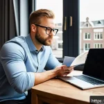 헬스트레이너 이직 성공 사례 - A professional Dutch personal trainer thoughtfully reflecting on his career switch journey, sitting ...
