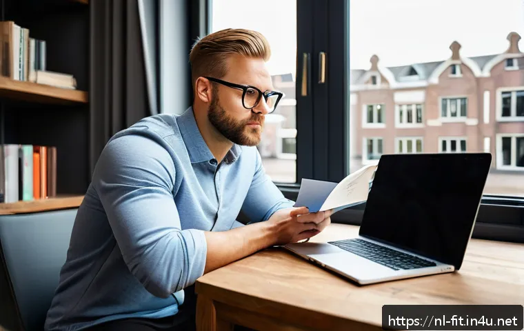 헬스트레이너 이직 성공 사례 - A professional Dutch personal trainer thoughtfully reflecting on his career switch journey, sitting ...